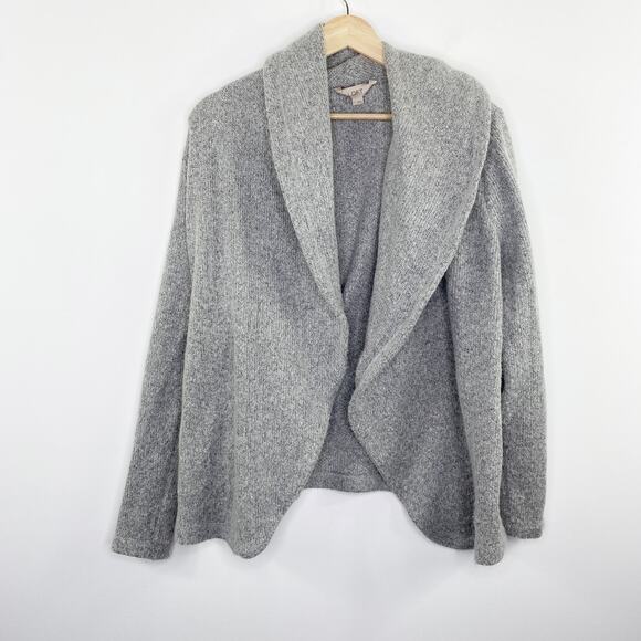 Loft Womens Gray Open Front Knit Chunky Cardigan Sweater Size S Warm Winter Cozy - Picture 1 of 7